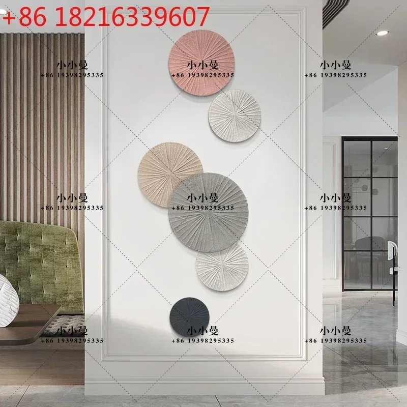 YAO Entrance Painting Modern Light Luxury High Block Circular Hanging Painting High Sense Three-Dimensional Mural Vertical Versi