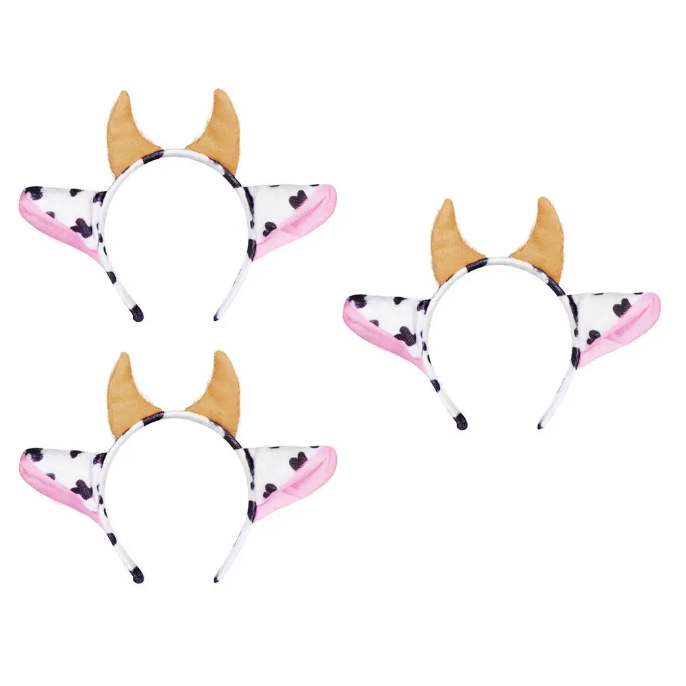 3 Pcs Party Headbands Adult Cow Accessories Topper Animal Ear Hair Hoop Costume