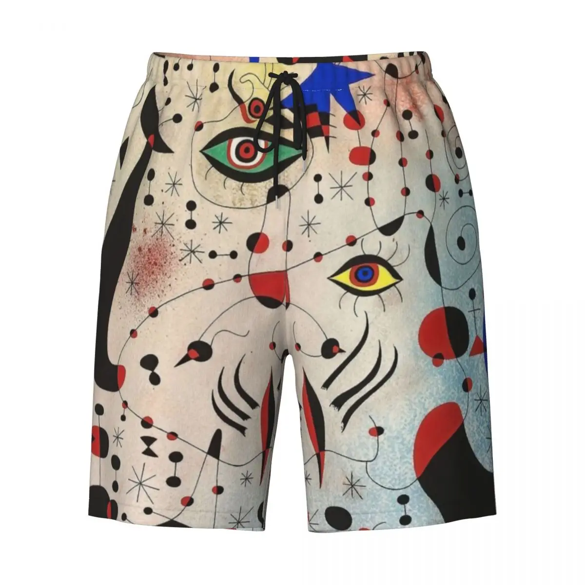 Ciphers And In Love With A Woman Print Swim Trunks Quick Dry Swimwear Beach Board Shorts Joan Miro Abstract Art Boardshorts