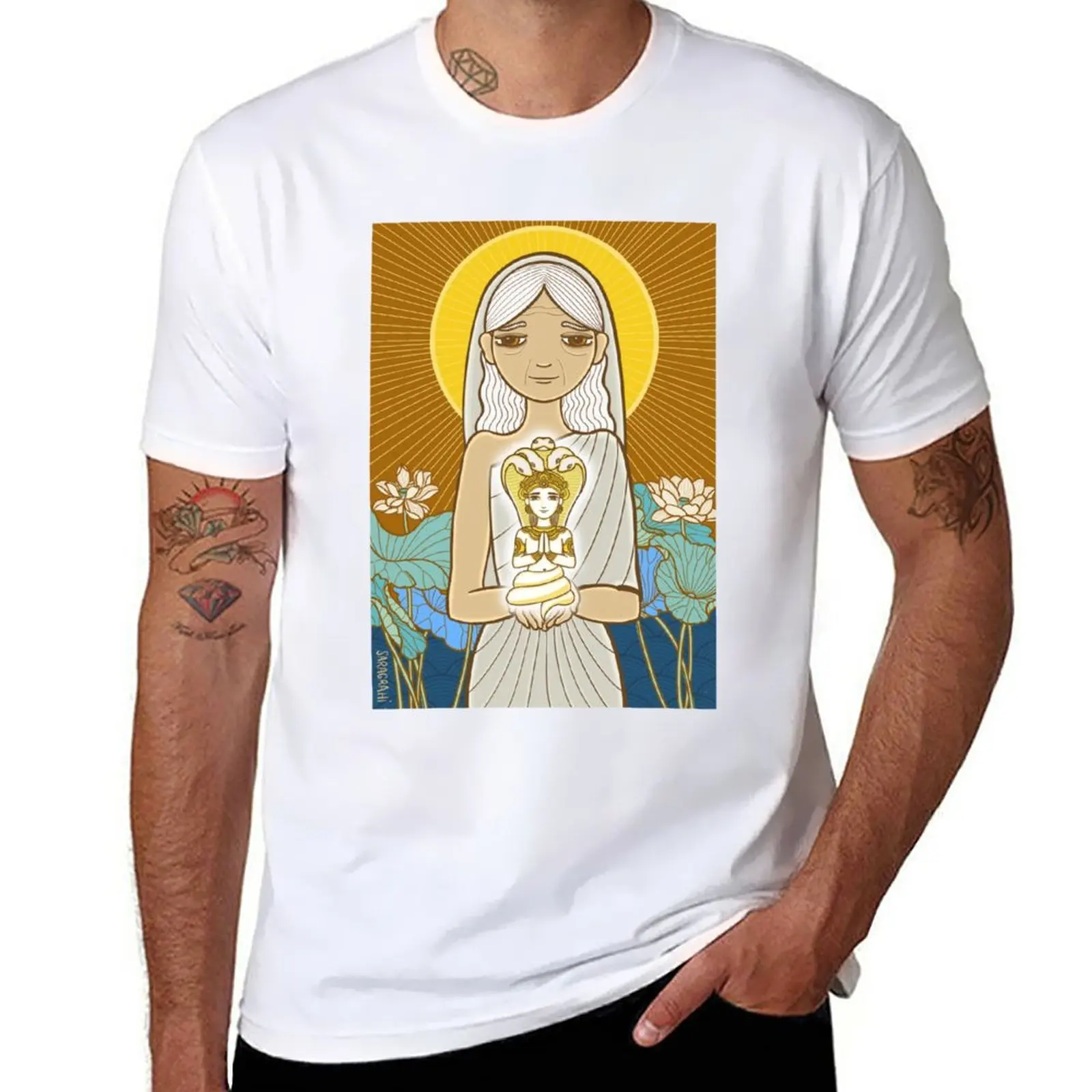 New Gonika Yogini with Patanjali, author of Yoga Sutras. T-Shirt oversized t shirts Anime t-shirt Men's t-shirts