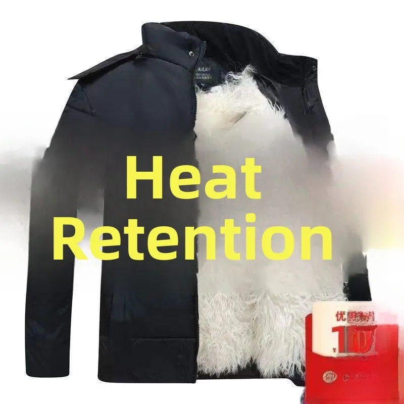 

Мужская зимняя утепленная хлопковая куртка для среднего и старшего возраста, верхняя одежда, пальто для папы, из искусственного меха, стандартной длины