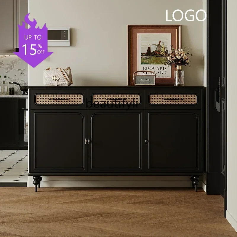 Q181 T Medieval shoe cabinet rattan household solid wood retro home American large-capacity multi-layer super large entrance cab