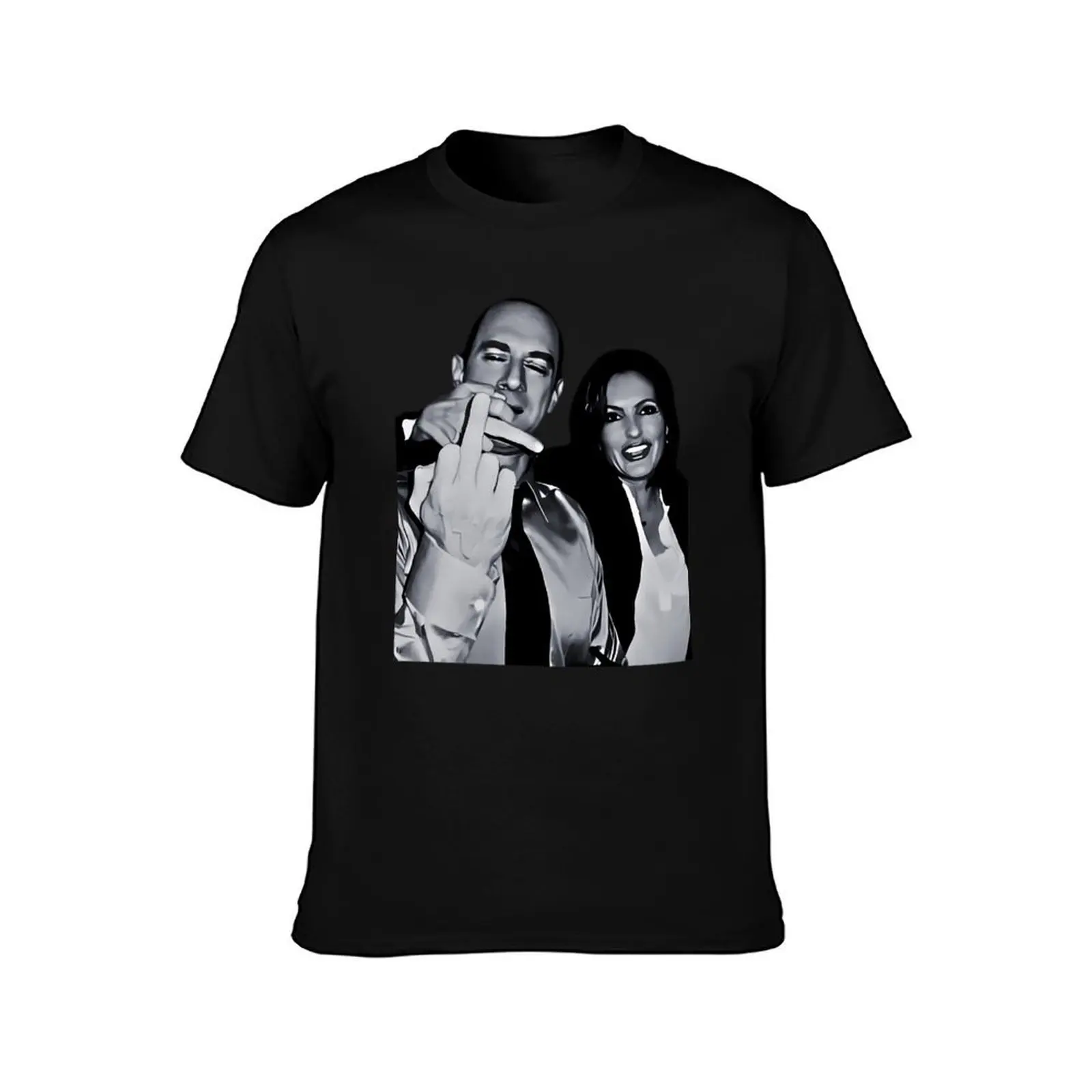 Elliot S.t.a.b.l.e.r And O.l.i.v.i.a Benson Actors And Musicians Giving The Middle Finger Meme T-Shirt