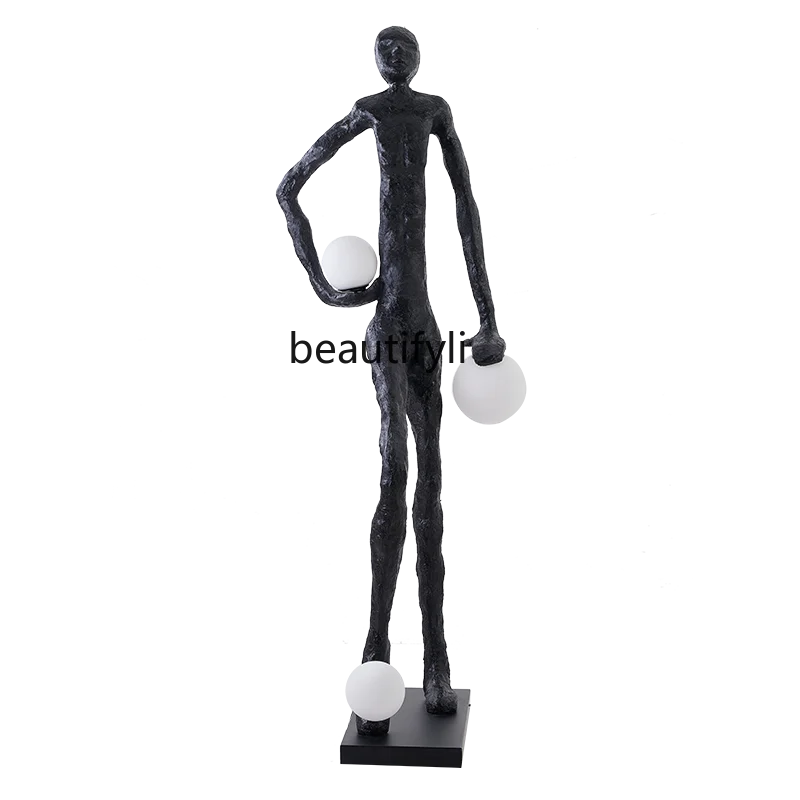 

Nordic Sculpture Humanoid Figure Football Floor Lamp Hotel Mall Exhibition Hall Decoration Creative Designer Decorative Lamps