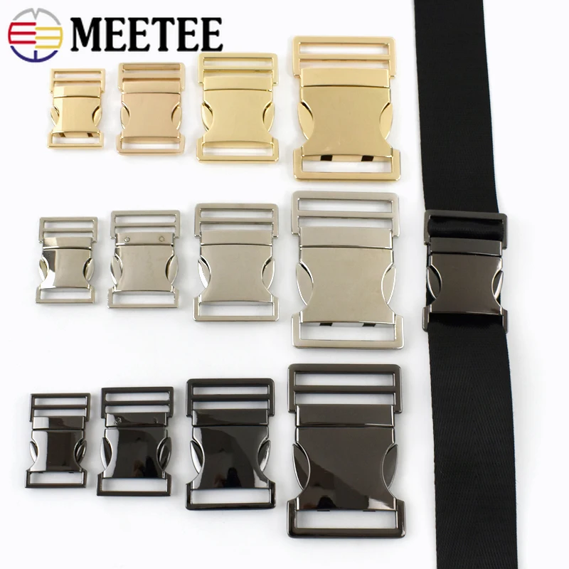 1/2Pc Meetee 20/25/32/38mm Metal Release Buckle Side Quick Bag Strap Adjust Clasp Backpack Garment Belt Hook Dog Collar Hardware