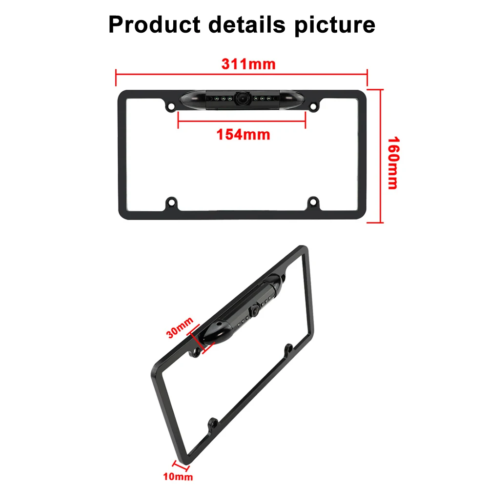 HD US License Plate Frame Wifi Camera with IR Nightvision