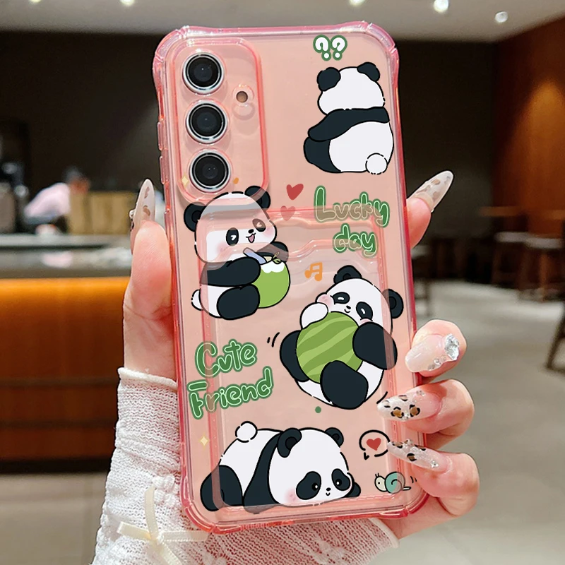 Niedliche Panda-Kartenhülle für Samsung Galaxy S26 S23 Ultra S25 Edge S24 FE A57 A37 A17 A56 A36 A54 A15 A55 A16 Handyhülle – Detail 10