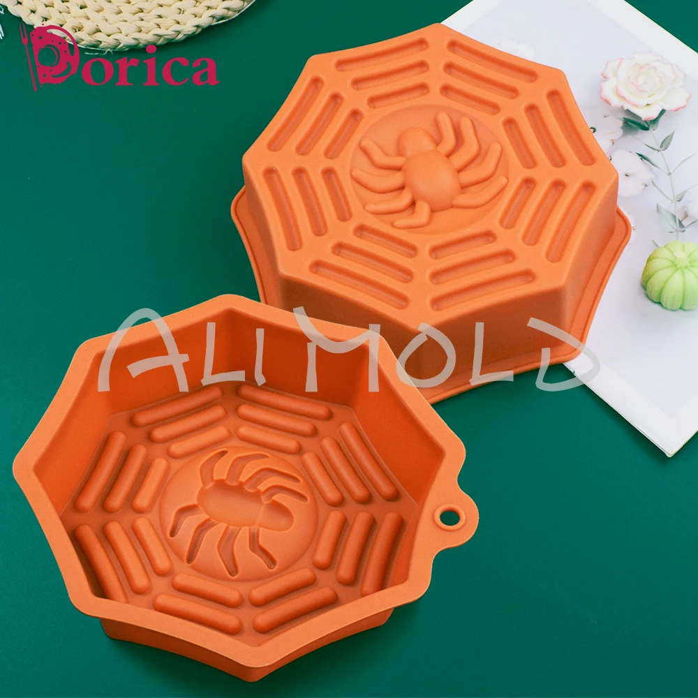 Halloween Spider Web Design Silicone Baking Mold DIY Chocolate Mousse Chiffon Cake Mould Cake Decorating Tools Kitchen Bakeware