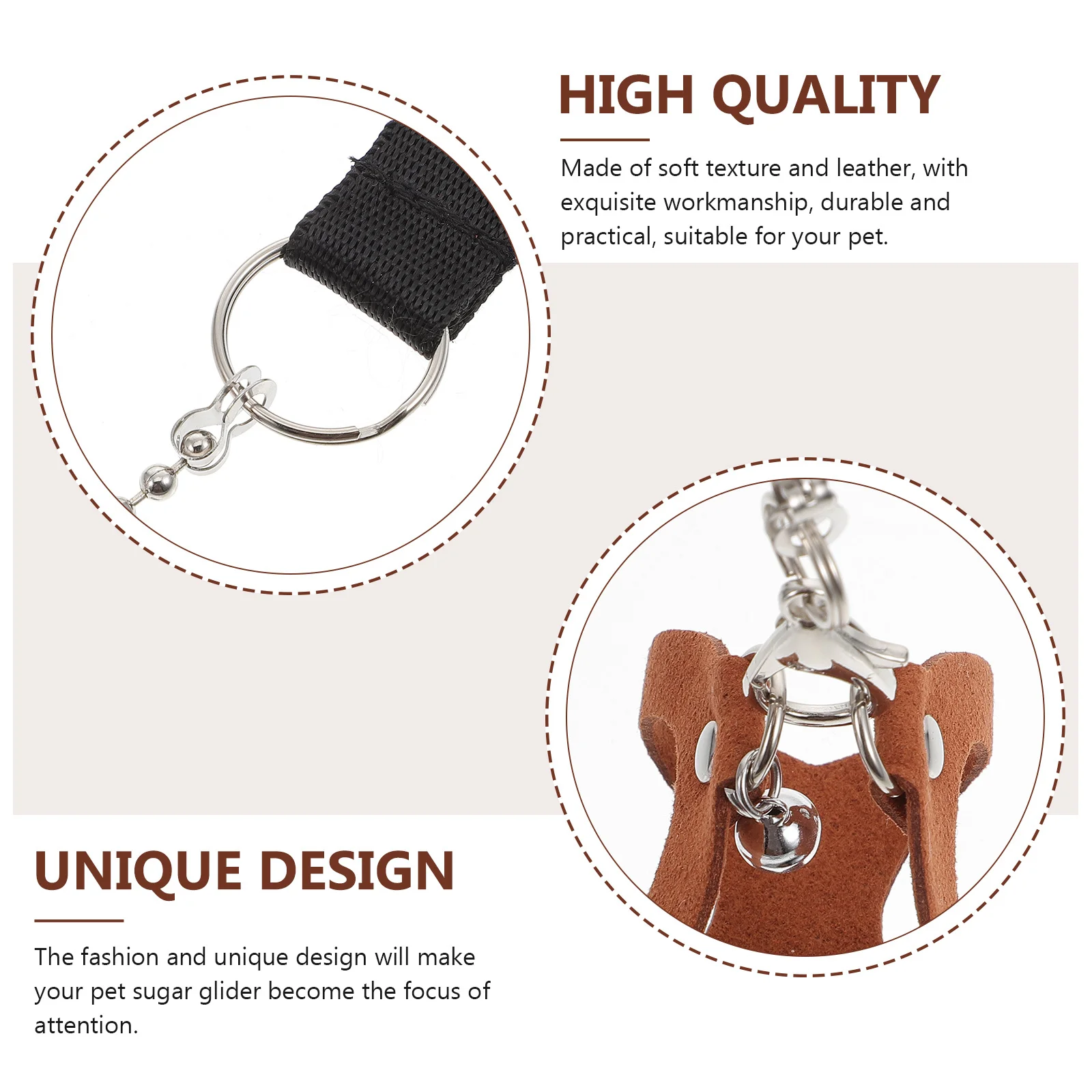 

1 set Sugar Glider Traction Rope Lightweight Adjustable Harness For Small Pets Durable Outdoor Walking Leash Hauling Cable