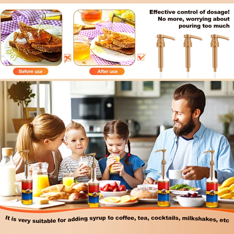 Café Leite Chá Dispenser Xarope Bomba, Líquido Preto para Xarope Torani, Garrafa de suco, Café Syrupori Flavori, Promoção