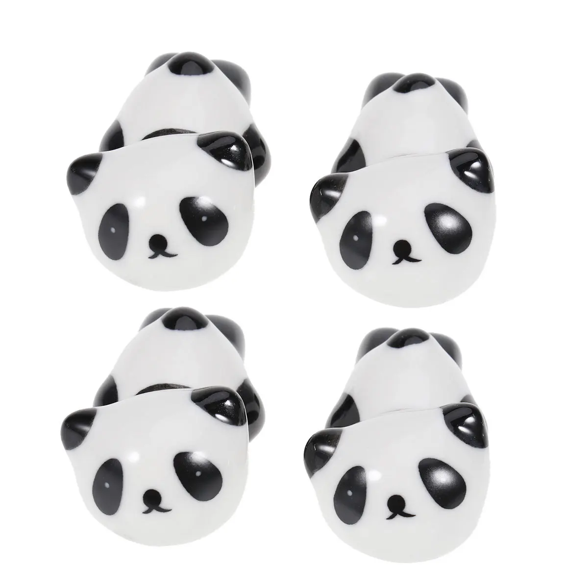 

4Pcs Ceramic Chopsticks Rack Panda Shape Unique Design Kitchen Desktop Chopsticks Holder Tableware Supplies Black White
