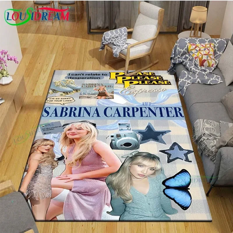 

Pop Female Singer S-Sabrina Printed Carpets Living Room Anti-Skid Area Rug Kids Bedroom Mats Yoga Mat Large Carpet Decor