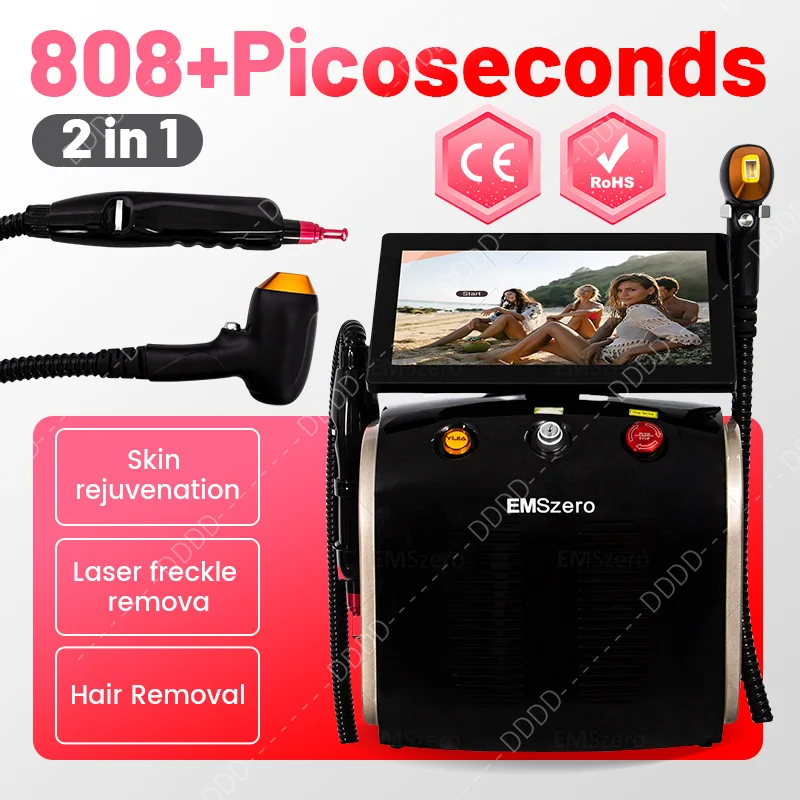 

Diode Laser 2 in 1 Picosecond Laser Tattoo Removal And Hair Removal Switched Machine pico second laser epilator for women