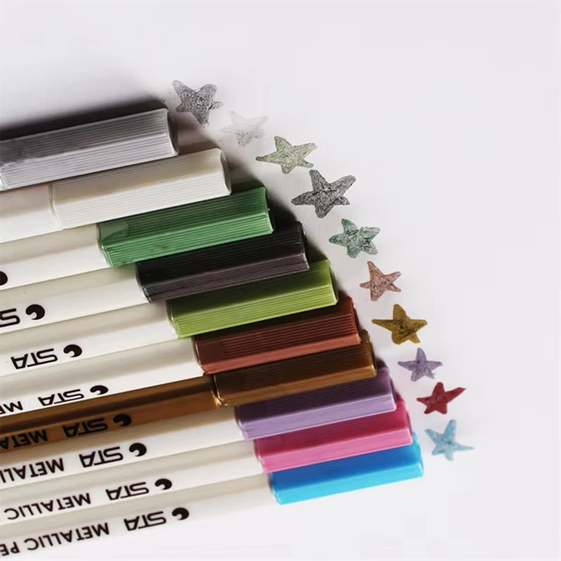 10 Pcs/lot Office Stationery Scribble Pen Glass Pen Highlighter for Paper DIY Drawing Colors Set for School Supplies