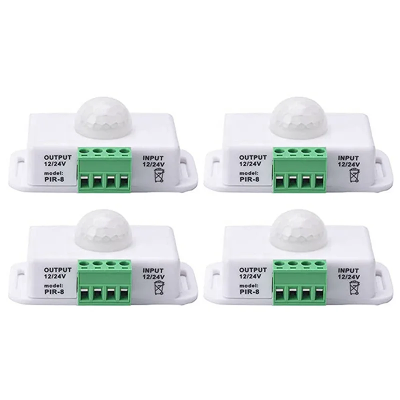 A14M 4X PIR Infrarot-Bewegungsmelder, DC 12V-24V Streifenlicht-Bewegungsmelder-Schalter, für Schrank, Schrank, Treppen, Küche
