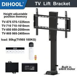 TV Lift Motorized Cabinet Mount Electirc With Remote 80Kg Load 30~100Inch LED LCD Monitor Holder Mount Stand