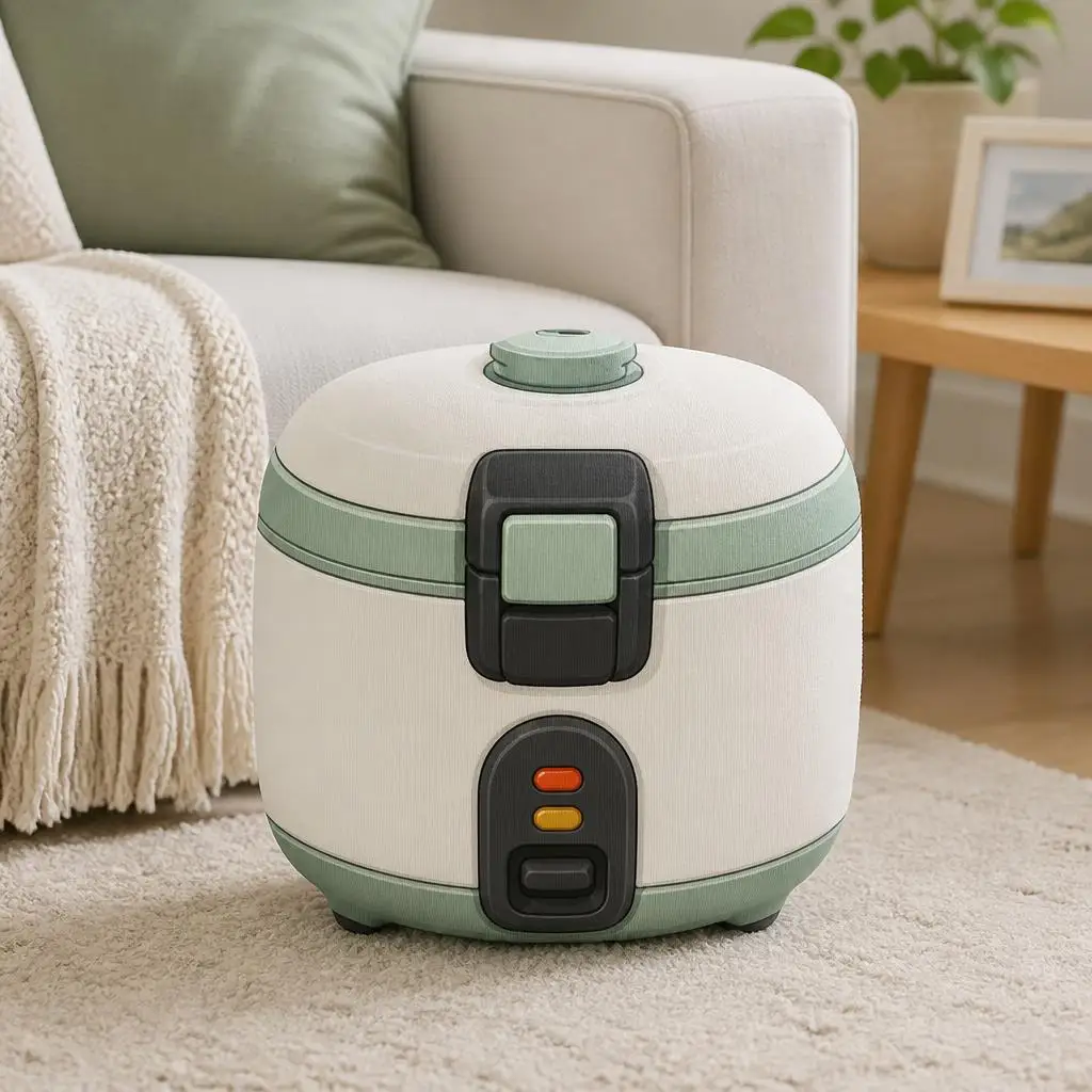Rice Cooker Plush Pillow Cute Kitchen Appliance Cushion Irregular Stuffed Throw Pillow for Home Cooks Cozy Room Decor Gift