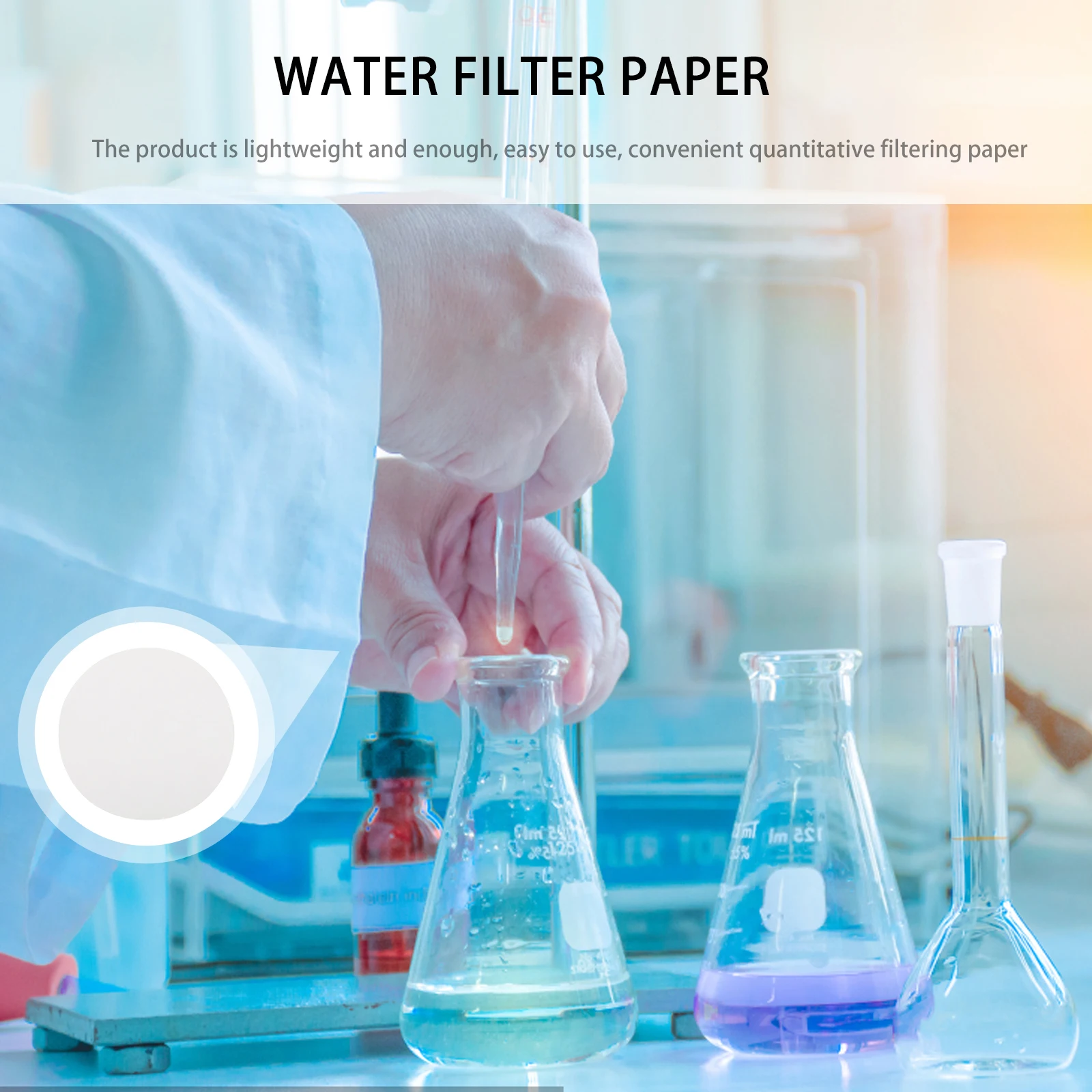 

100 Sheets Quantitative Filter Paper For Lab Experiments High-Quality Water Filtration Fast Absorption Lab Supplies Teaching
