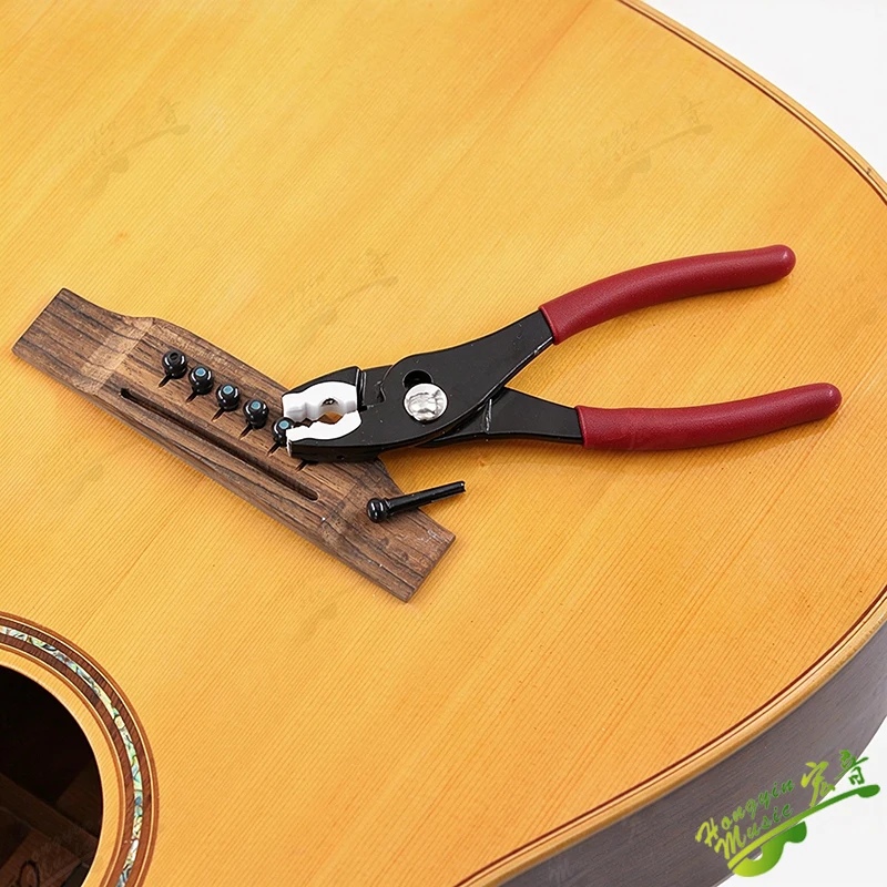 HUATOOL Multifunctional Guitar Bridge Pin Puller Pliers, Soft Grip String Cone Remover Tool for Instrument Repair and Luthier Ma