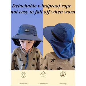 Topi Panama Tahan Air dan Cepat Kering Pinggiran Lebar Musim Panas Uniseks Topi Ember Pelindung Luar Ruangan Topi Matahari Bersirkulasi Jaring dengan Penutup Leher 12 topi tahan air penjualan terbaik - №