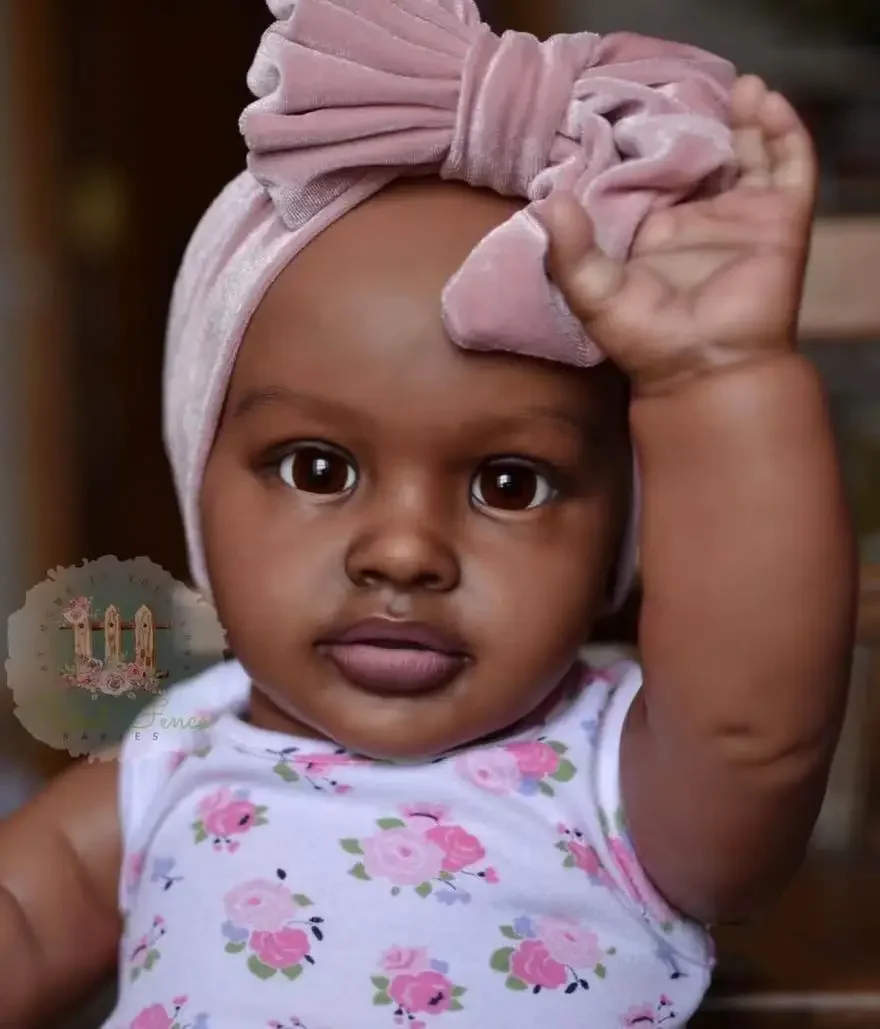 Dls personalizado fornecimento limitado 26 polegadas bebê reborn pippa pele escura já finsihed boneca de menina enorme