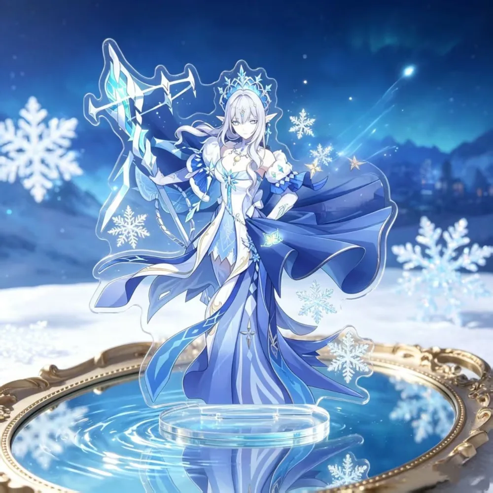 Game Yuan Shen Anastasya Feodorovna Snezhnaya Acrylic Standee Plaque Desktop Holder Ornament Fans Christmas Gift Keychain Decor