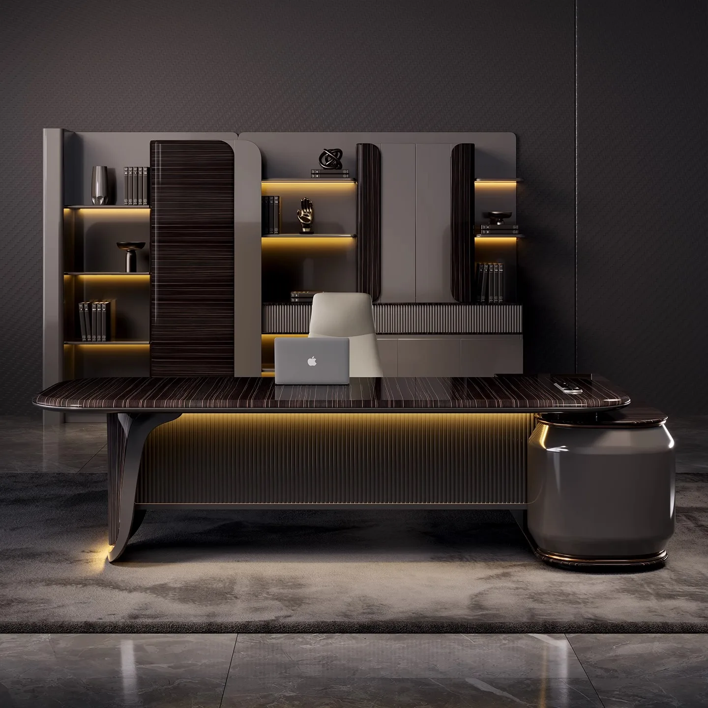 Modern Technology MDF Boss Desk L Shape Presidential Desk Lacquer Board Modular Office Furniture Business Catering Learning