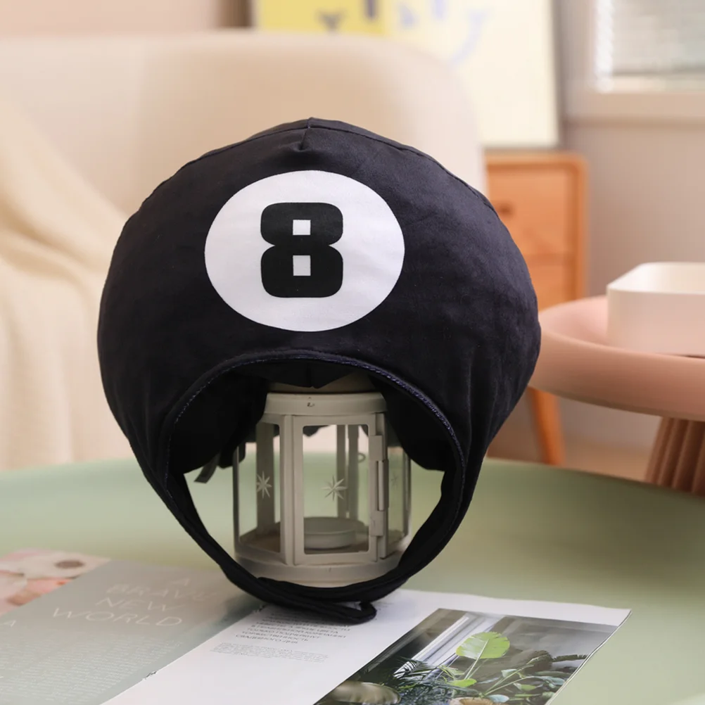 Billiards Black Eight Headgear Dance Performance Hat Prop Funny Party Toast Plush Pp Cotton Decorative Cosplay