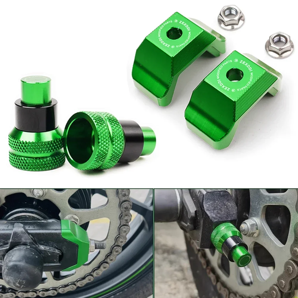 For Kawasaki Z650/RS Z400 NINJA 650 400 ZX4R ZX4RR ZX25R Motorcycle Chain Adjuster Swingarm End Cap Adjuster Trim Cover Screw