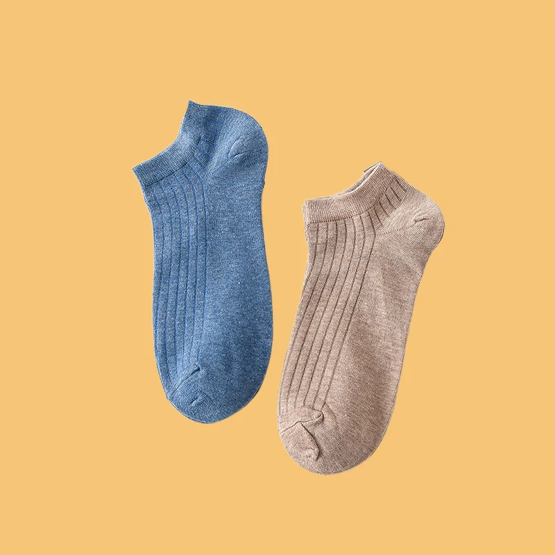 Chaussettes invisibles en coton pour hommes, tube court, massage astronomique, bateau, fibre de bambou, bouche peu profonde, mode, 7/14 paires