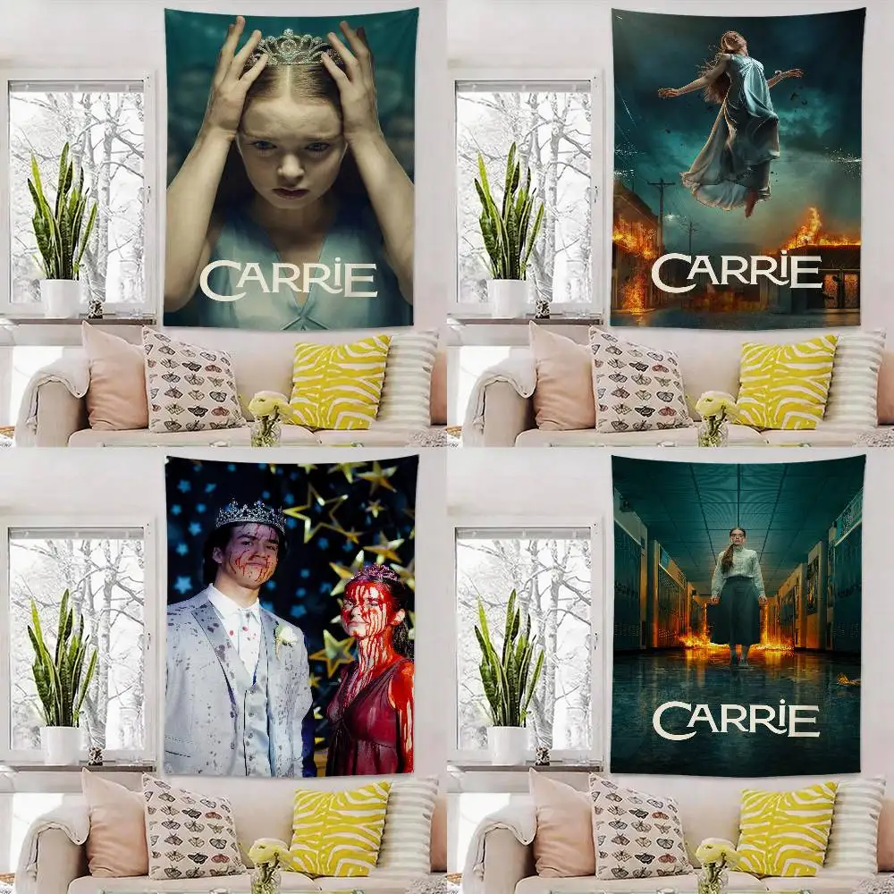 New horror series C-Carrie Tapestry Flags Wall Hanging Background Art Banner for Bedroom Home Outdoor Decor