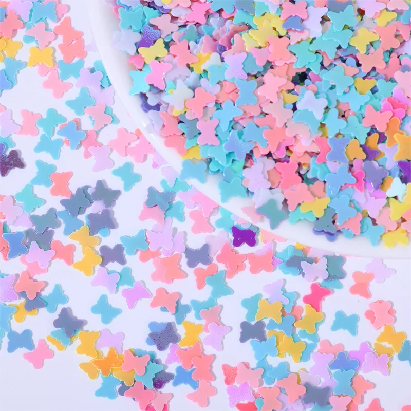 500g/bag 5mm Colorful Butterfly Sequins - Glitter Flakes for DIY Nail Art Craft Embellishments, Sparkling Decoration Accessories