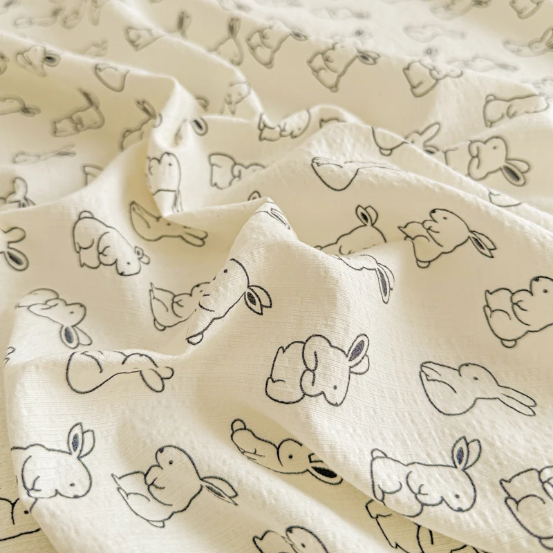 Washed Cotton Bed Sheets Set Single/Queen/King Cartoon Style Flat Sheets for Kids Rabbit Printed Soft Bed Flat Sheets Double Bed - view 5