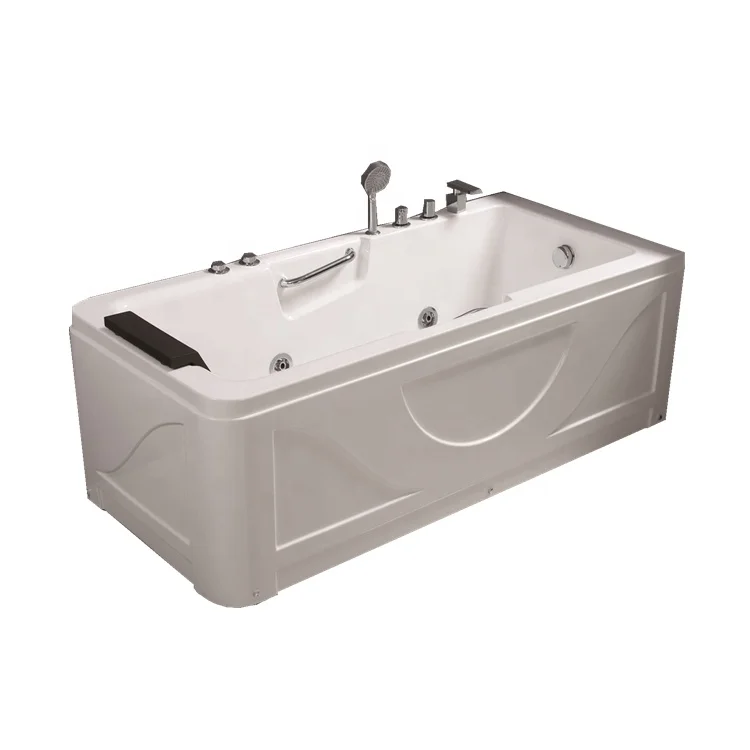 Hot Sale Corner Cheap Price Rectangular Skirted Fiber French Gemy Massage Bathtub With Side Panel
