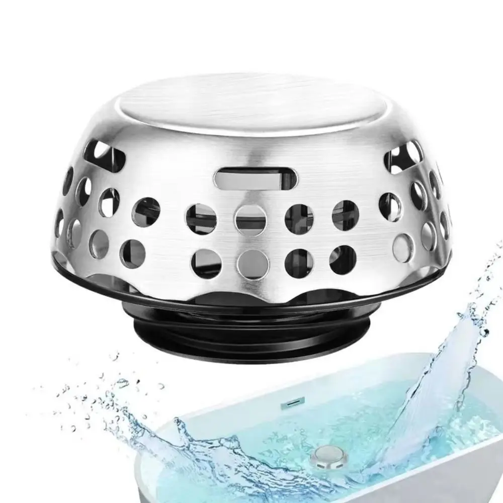 

Stainless Steel Bathtub Filter Sink Leak-proof Anti-Odor Drain Basket Stopper Insect-Proof Bouncing Core Bathtub Drain Stoppe