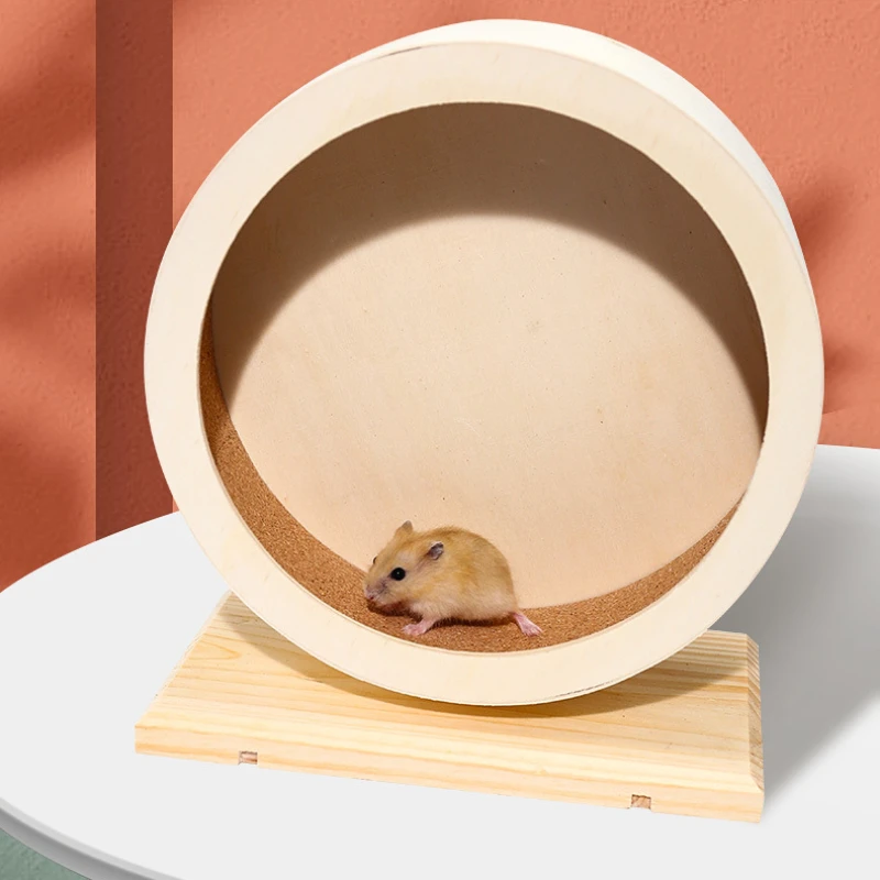 

Hamster Running Wheel Hamster Toy Wooden Silent Gold Wire Bear, Dragon Cat, Dutch Pig Pet Exercise Supplies