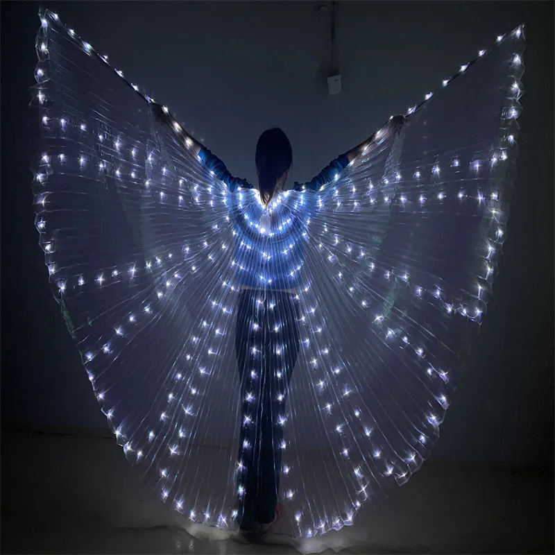 Halloween Rainbow Color Butterfly Led Wings Adult Led Costume Circus Led Light Luminous Costumes Party Show Isis Wings Dancewear