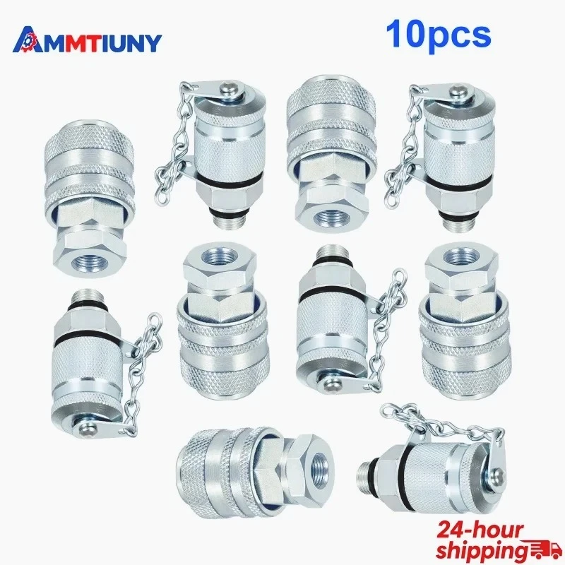 

10PCS G1/8 Adap-Cat Hydraulic Pressure Test Coupling Kit for Cat Case John Deere PD Serie Coupler Most Brand Excavator Machinery