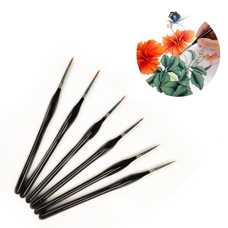 Triangular Grip Handles Fine Tip Paint Brush Acrylic Watercolor Oil Painting For Face Nail Model Painting Micro Detail Brush Set