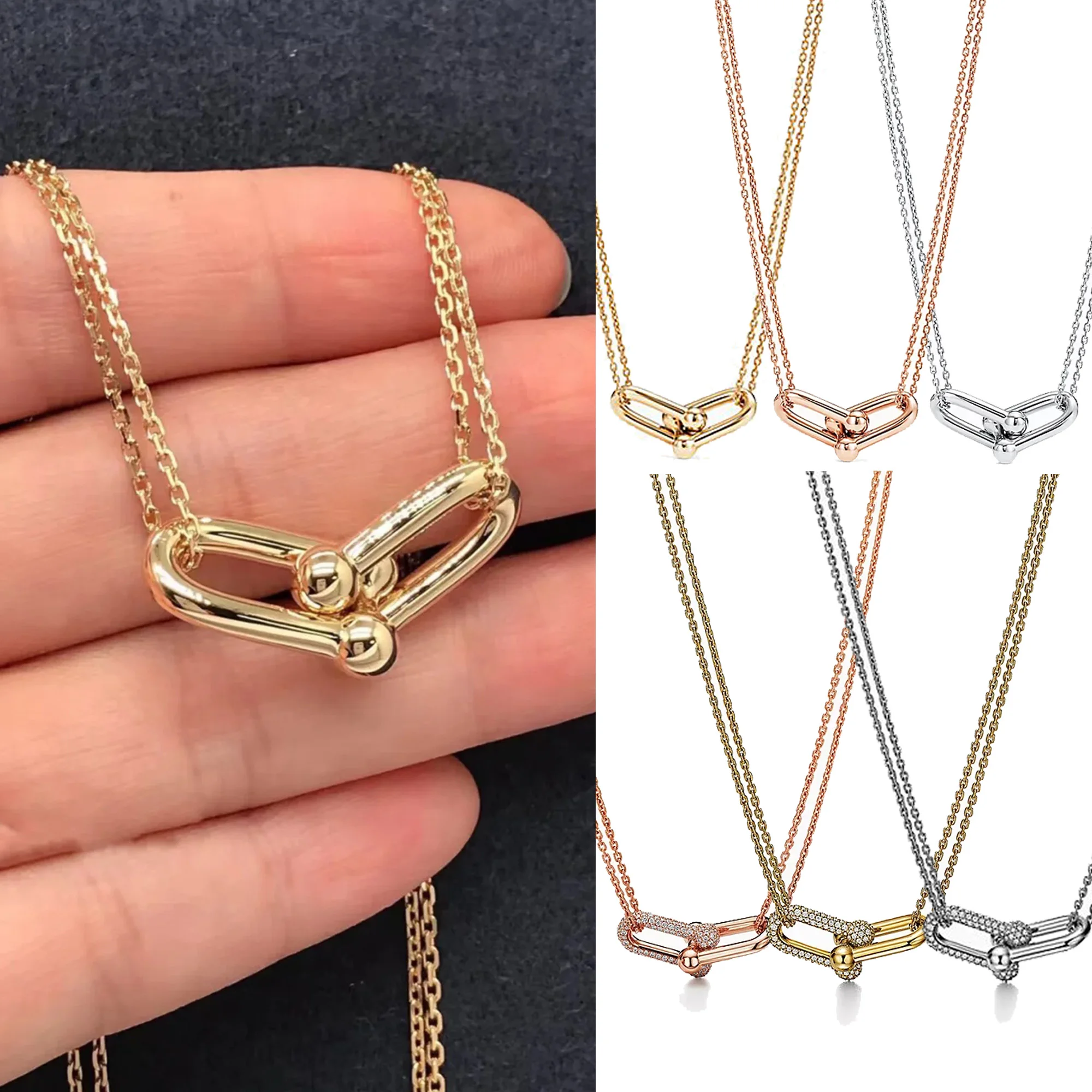 Sterling Silver S925 Fashion Vintage Necklace T Style Hardcover Series Simple Women's Necklace