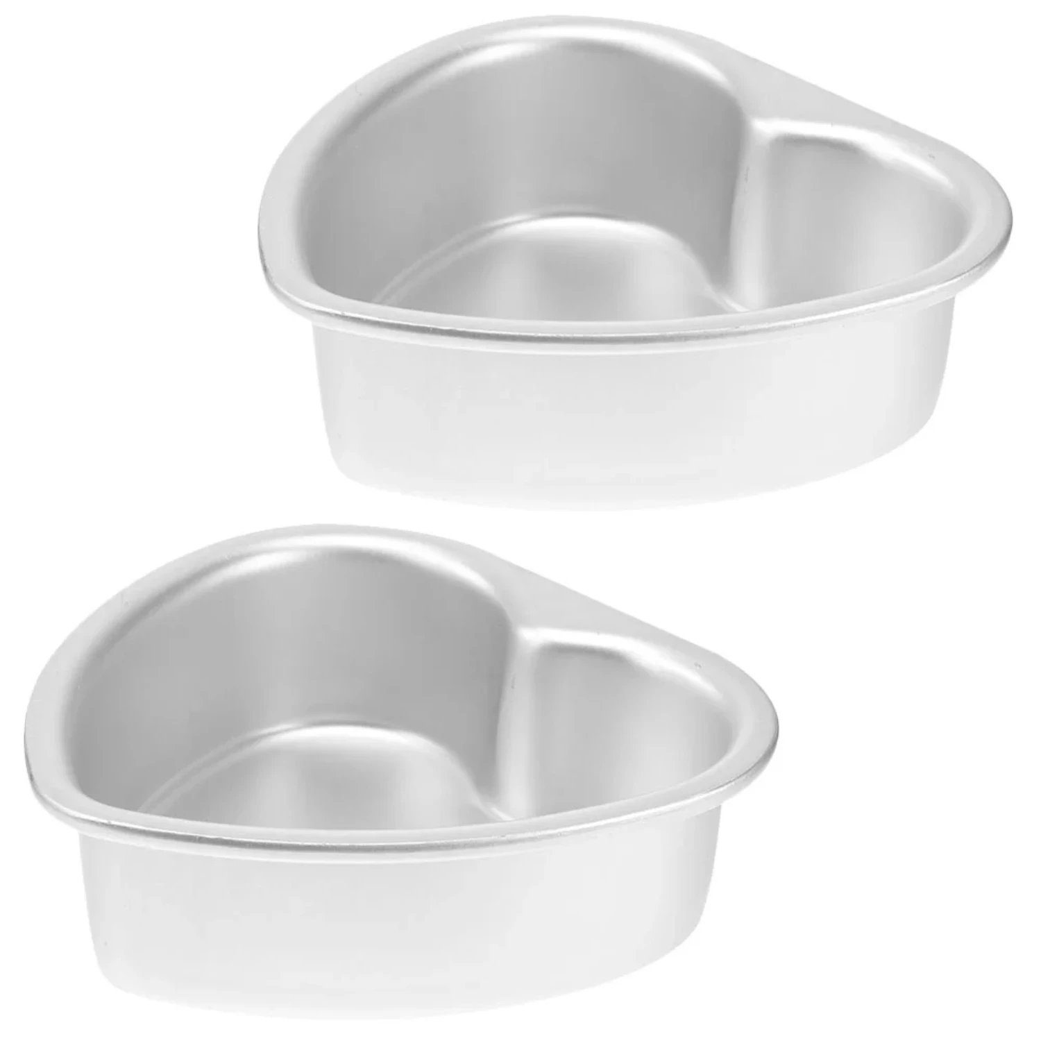 2 Pcs Heart Cake Mold Deep Baking Pans  Oven Shaped Shapes Aluminum Alloy Flan Mini Cheesecake