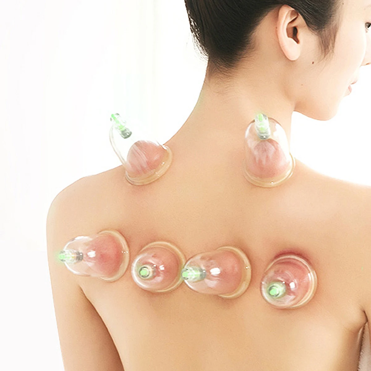 Ensemble de thérapie par ventouses sous vide, 12 pièces, Durable, robuste, Flexible, réservoir bleu Transparent, vide réglable, facile à observer la zone de traitement