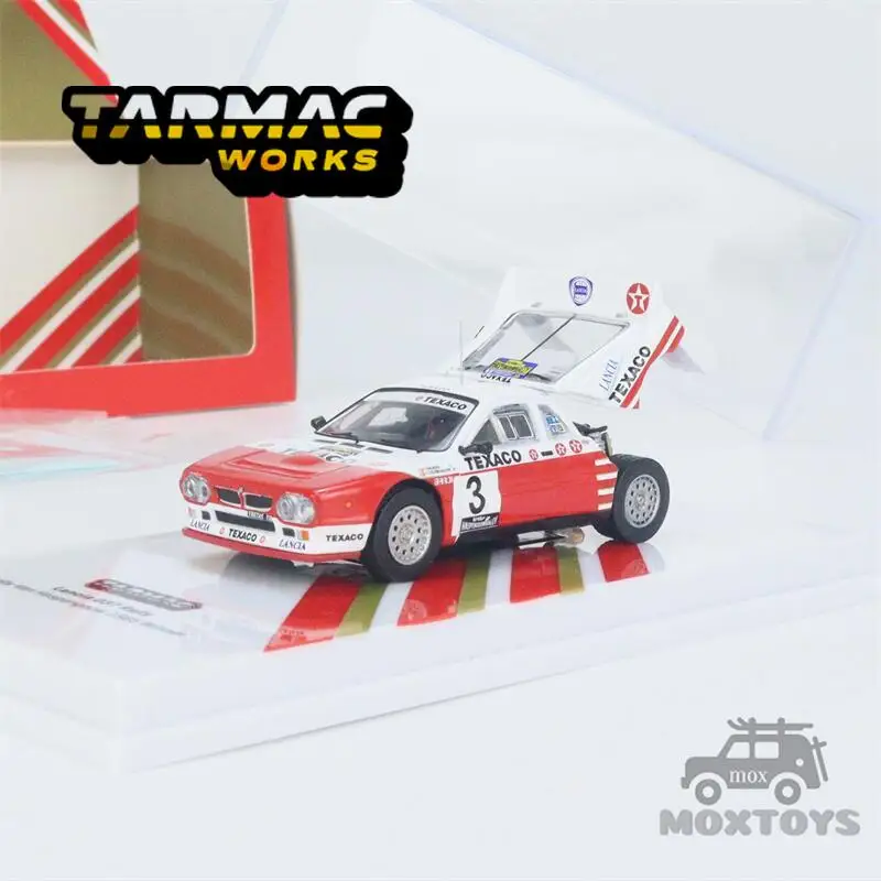 Tarmac Works 1:64 Lancia 037 Rally Van Haspengouw 1985 Red white Diecast Model Car