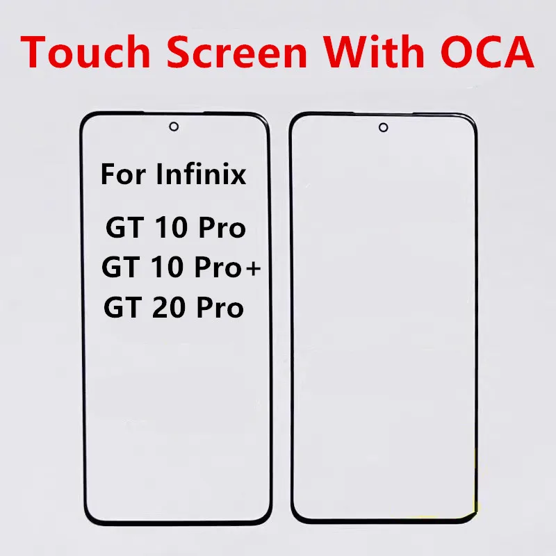 GT20Pro GT10Pro Outer Screen For Infinix GT 20 Pro 10 Pro Plus Front Touch Panel LCD Display Glass Repair Replace Parts + OCA