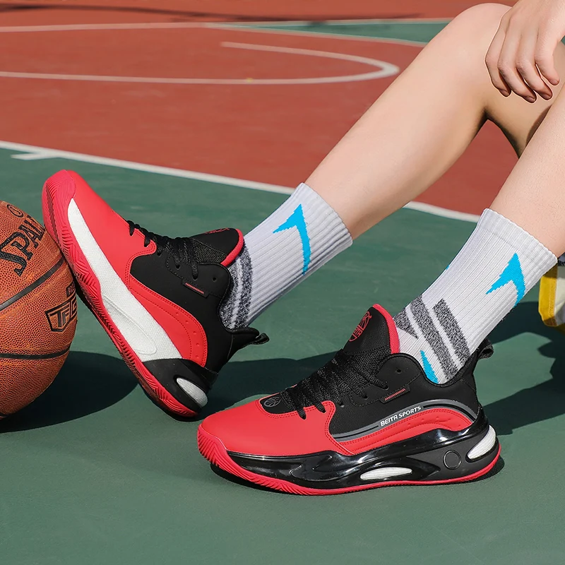 Mens Basketball Shoes Cushioning Breathable Quick Support Traction Professional Mens Sports Shoes Indoor Training Shoes