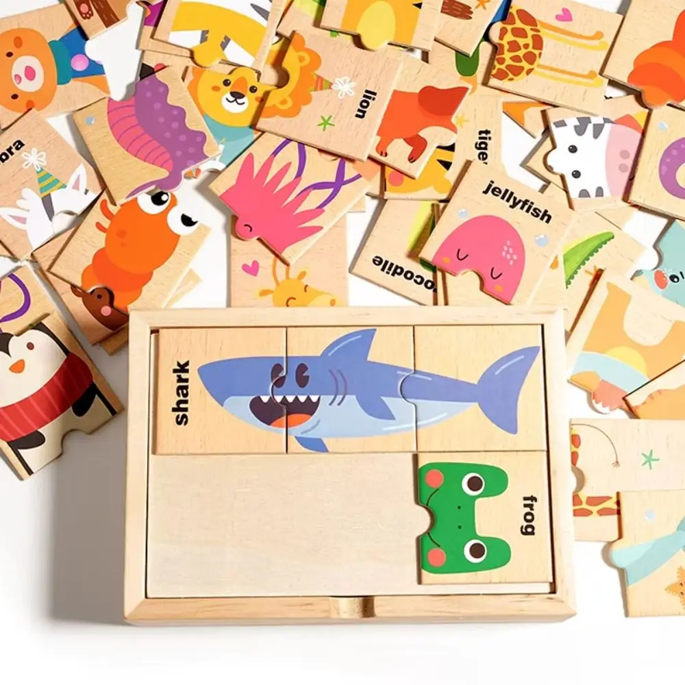 Holzmaterial, Holzpuzzle, Cartoon-Design, Tangram-Form, Tiere, Puzzlespiel, Puzzle-Typ, pädagogische Funktion