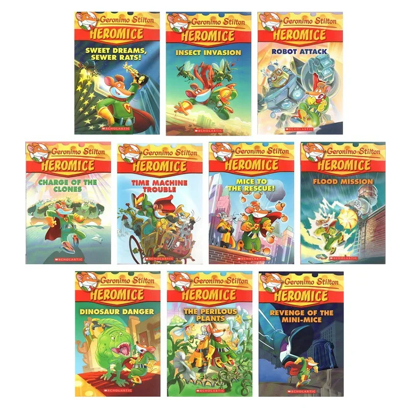 10 Books Geronimo Stilton Heromice Original Picture Book Children Reading Young-Adult Novel English Comic Story  Book