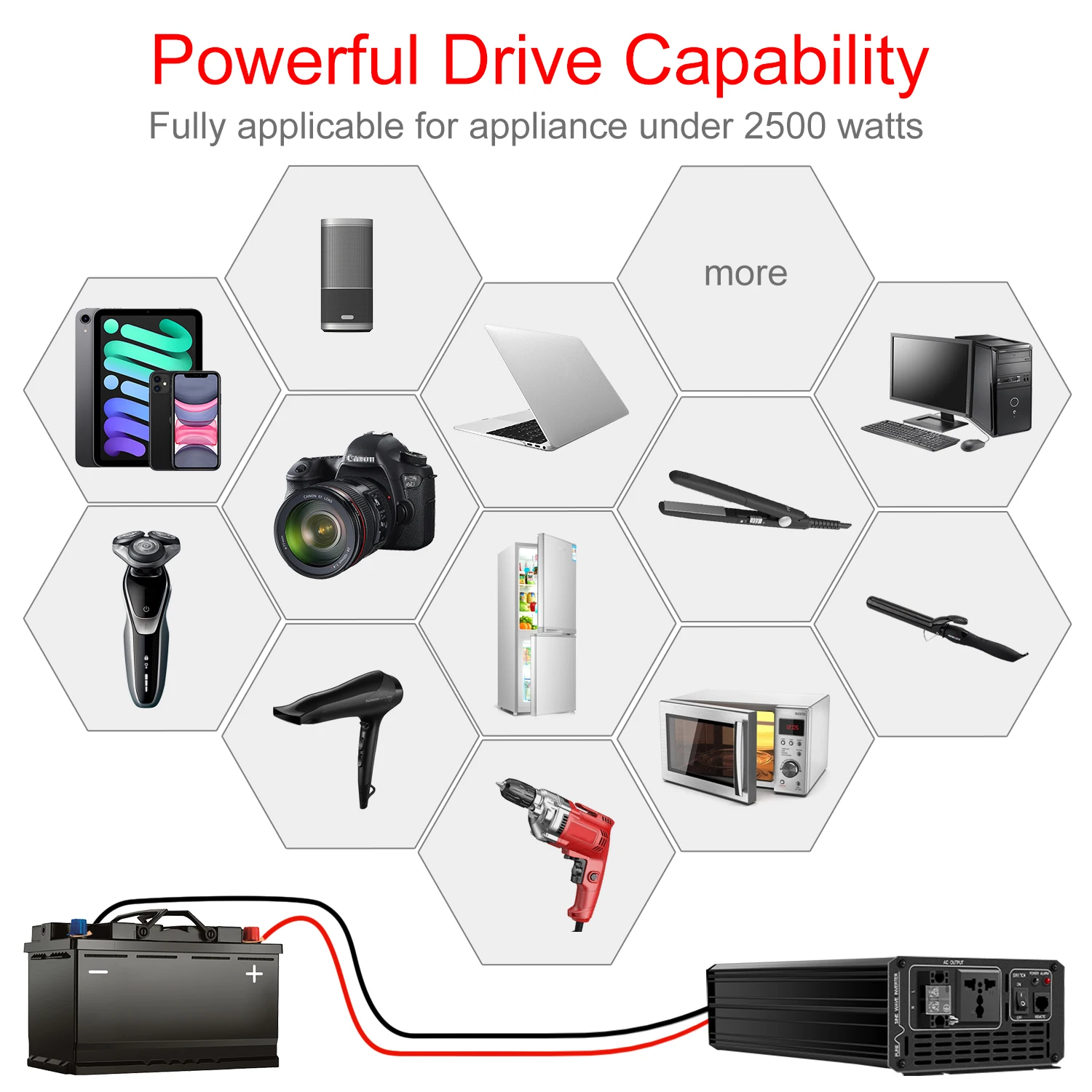 Imagem -06 - Inversor de Energia Solar de Onda Senoidal Pura Controle Bluetooth 2500w dc 12v 24v 48v para ac 110v 220v Novo