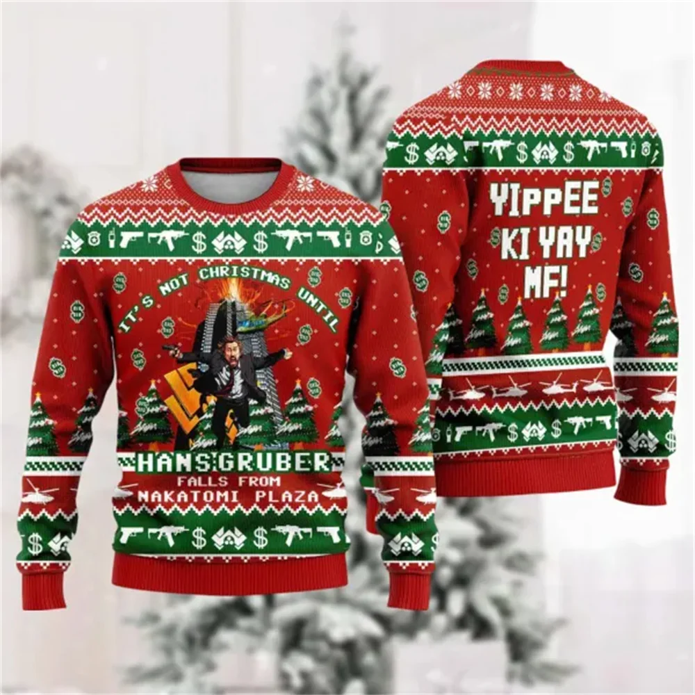 Zhongfu Plaza Christmas Party 1988 Ugly Sweater Die Hard Christmas Ugly Sweater Mens Womens Children Sweater Mens Sweatshirt