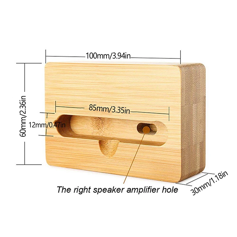 Phone Holder Stand Amplifier Cell Speaker Wooden Desk Wood Bamboo Sound Mobile Bracket Desktop Tablet Car Shower Cellphone Dock
